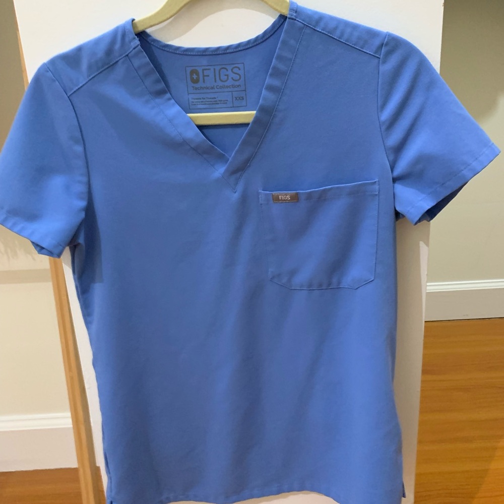 Figs Catarina Scrub Top Ceil Blue XXS